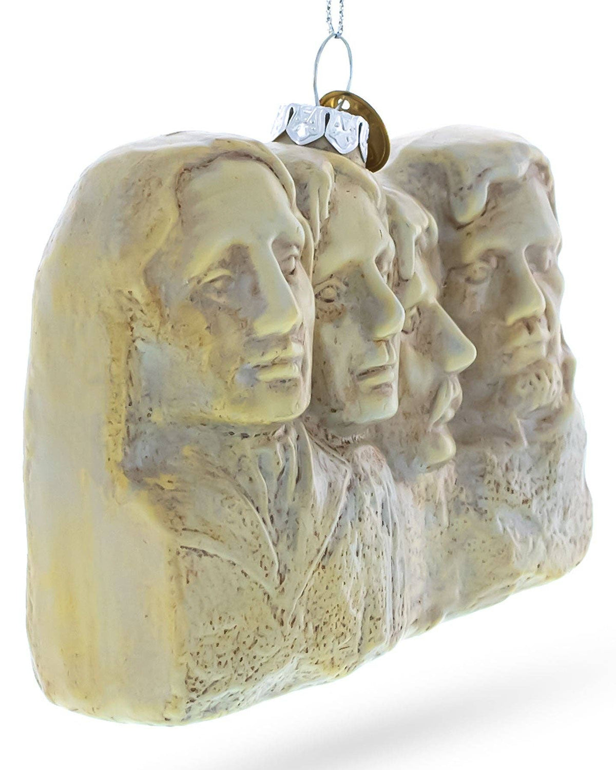 Christmas Cheer All Year Iconic Mount Rushmore, South Dakota Glass Ornament Shrine of Democracy Handpainted Designed in the USA America