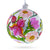 The Canton Christmas Shop Irises and Cosmeya Flowers Glass Ball Ornament Handpainted Ukraine Flowers Glittered Old World