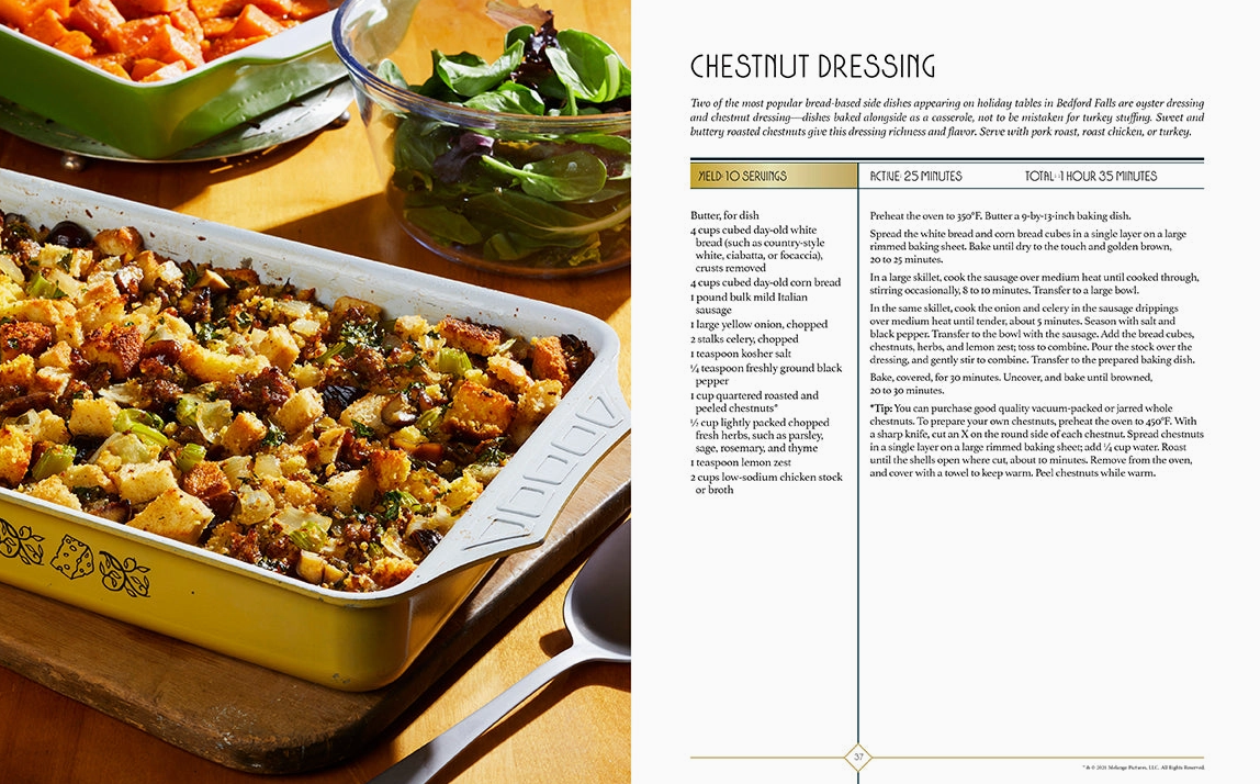 Cookbook cover titled 'It's a Wonderful Life: The Official Bailey Family Cookbook' Christmas Cheer All Year