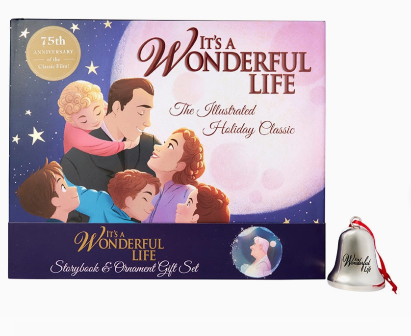 The Canton Christmas Shop Its A Wonderful Life Illustrated Holiday Classic Storybook and Ornament Gift Set Bell 75th Anniversary