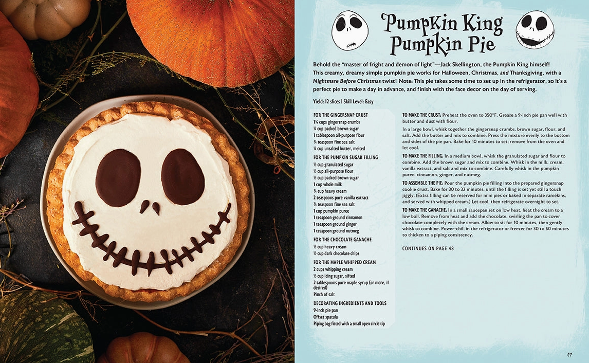 Jack Skellington Pie Recipe in Disney Tim Burton's 'The Nightmare Before Christmas' baking cookbook Christmas Cheer All Year