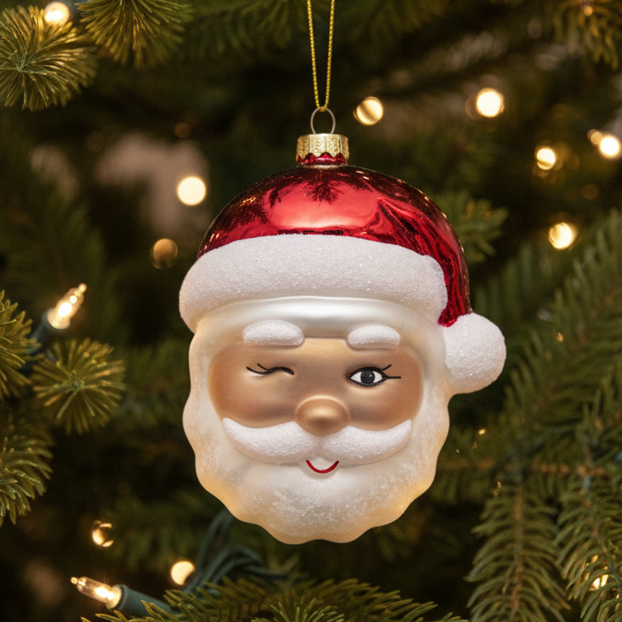Christmas Cheer All Year Jolly Olde Saint Nick Oversized Santa Head ornament by Cody Foster and Co.