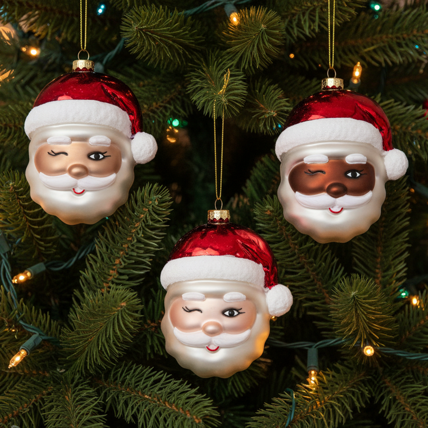 Christmas Cheer All Year Jolly Olde Saint Nick Oversized Santa Head ornament by Cody Foster and Co.