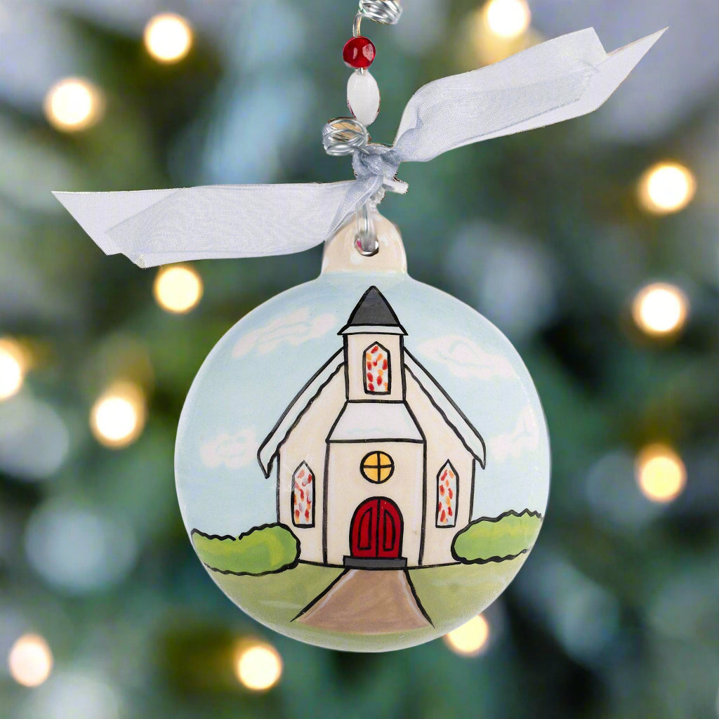 Christmas Cheer All Year Just Married Ball Ornament Handpainted by Glory Haus