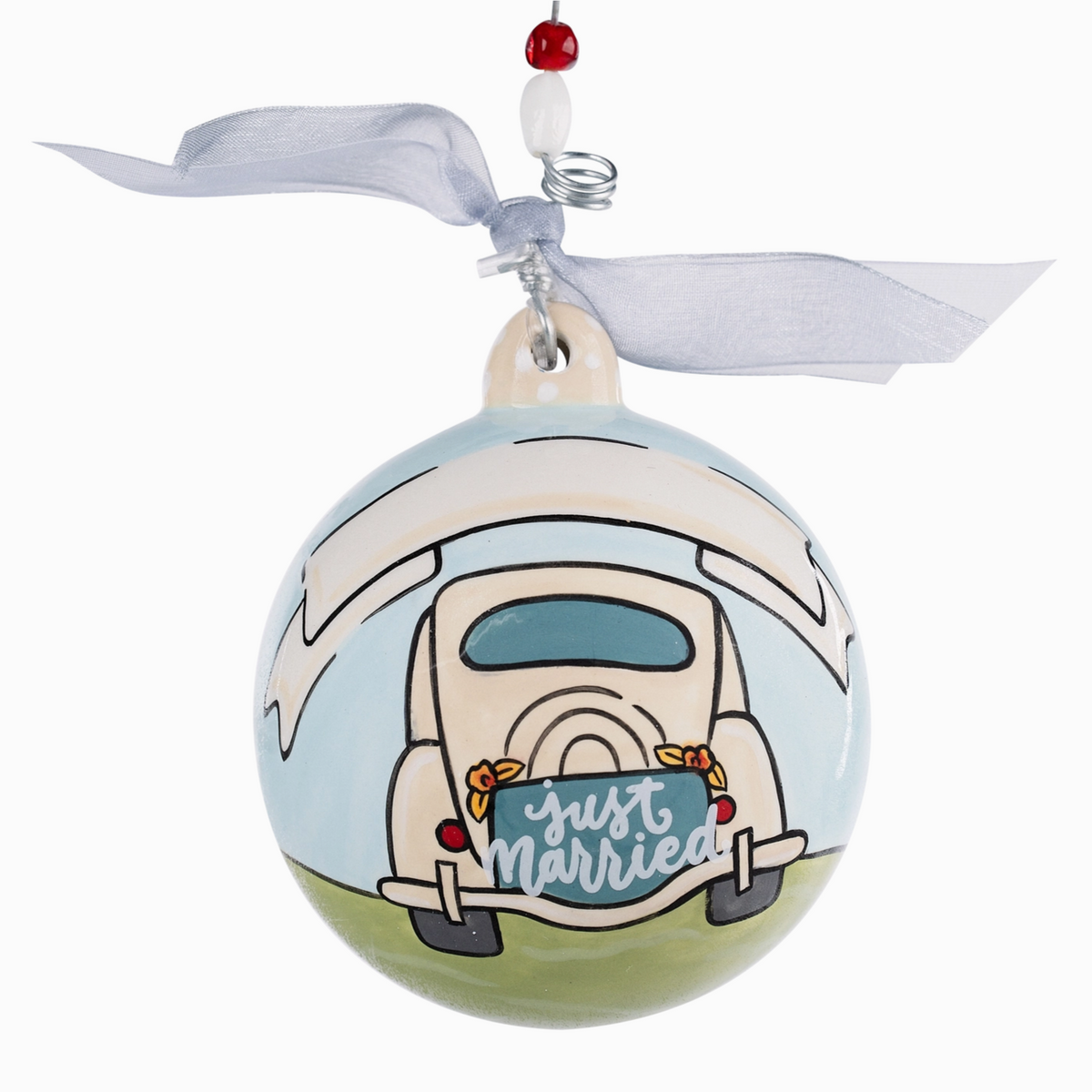 Christmas Cheer All Year Just Married Ball Ornament by Glory Haus