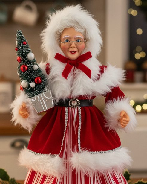 Christmas Cheer All Year Mrs. Claus Kringle Claus Kurt Adler figurine