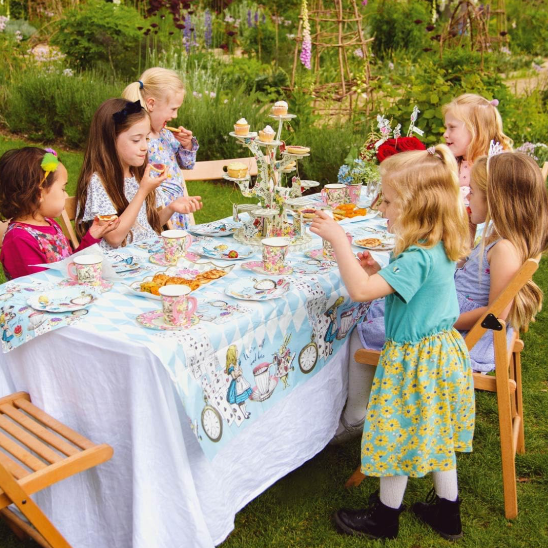 The Canton Christmas Shop Alice in Wonderland Party Paper Plate Set with Alice Flamingo White Rabbit Tweedle Dee Tweedle Dum Mad Hatter We're All Mad Here Playing Cards Birthday Party Tea Party