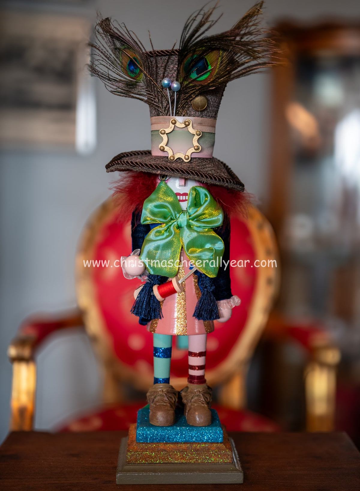 Nucrackers for year round display, the Mad Hatter from Alice in Wonderland available at Christmas Cheer All Year