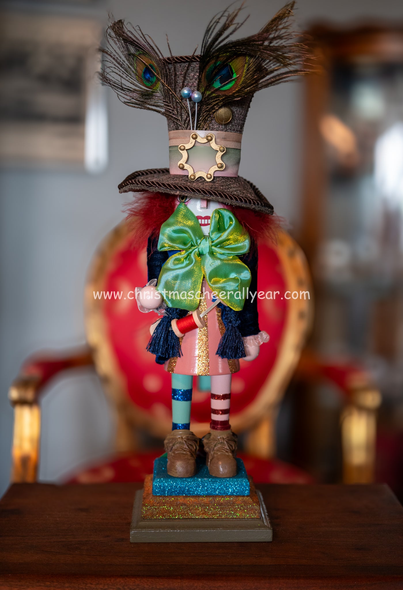 Nucrackers for year round display, the Mad Hatter from Alice in Wonderland available at Christmas Cheer All Year