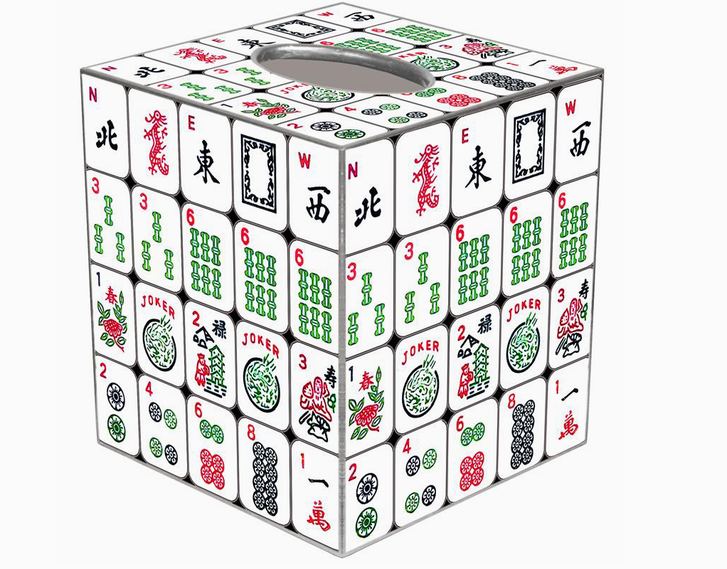 The Canton Christmas Shop Mahjong Tiles Colorful Game Tissue Box Cover for Holiday Gifting