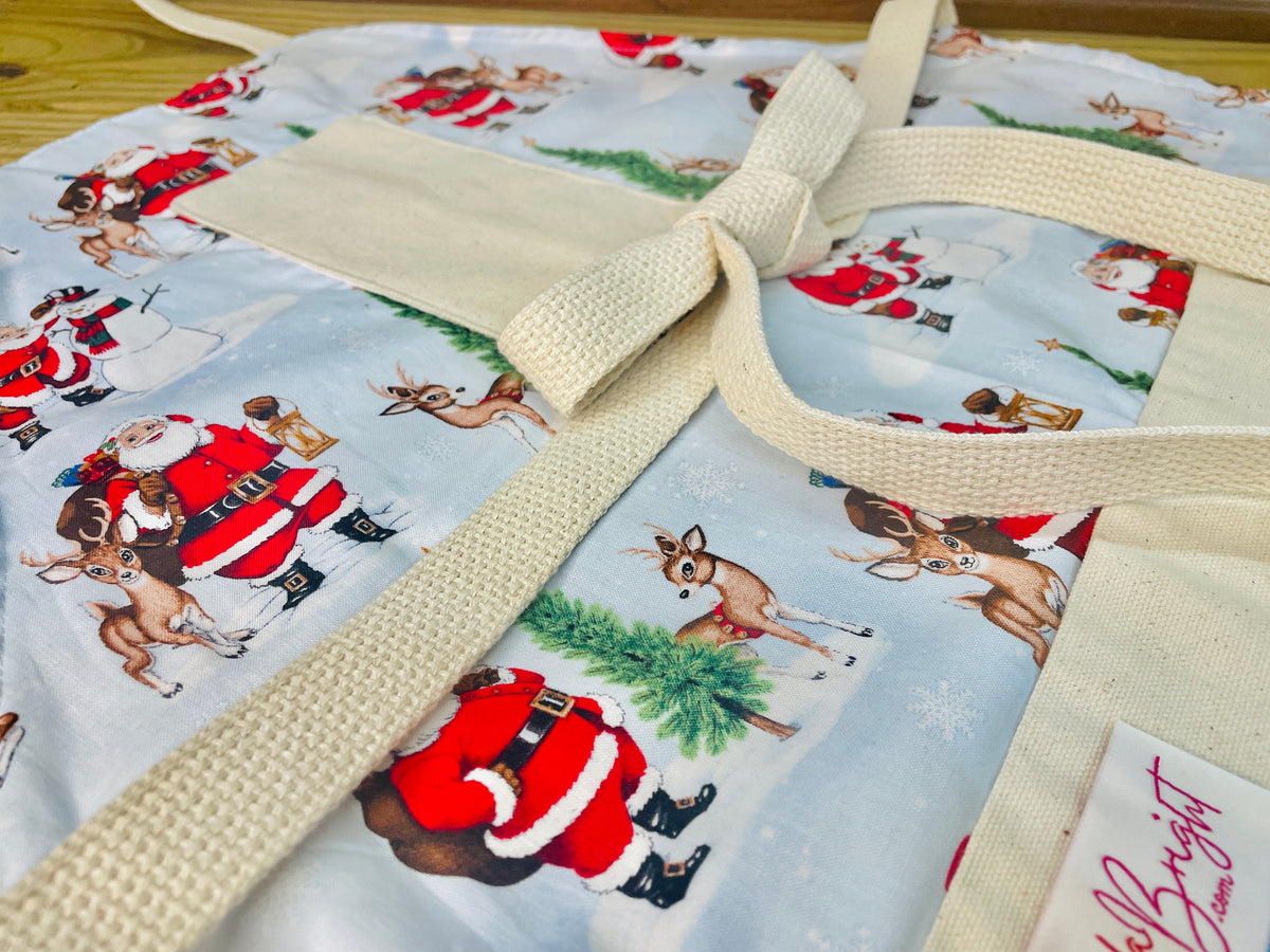 Merry Santa and Reindeer Apron