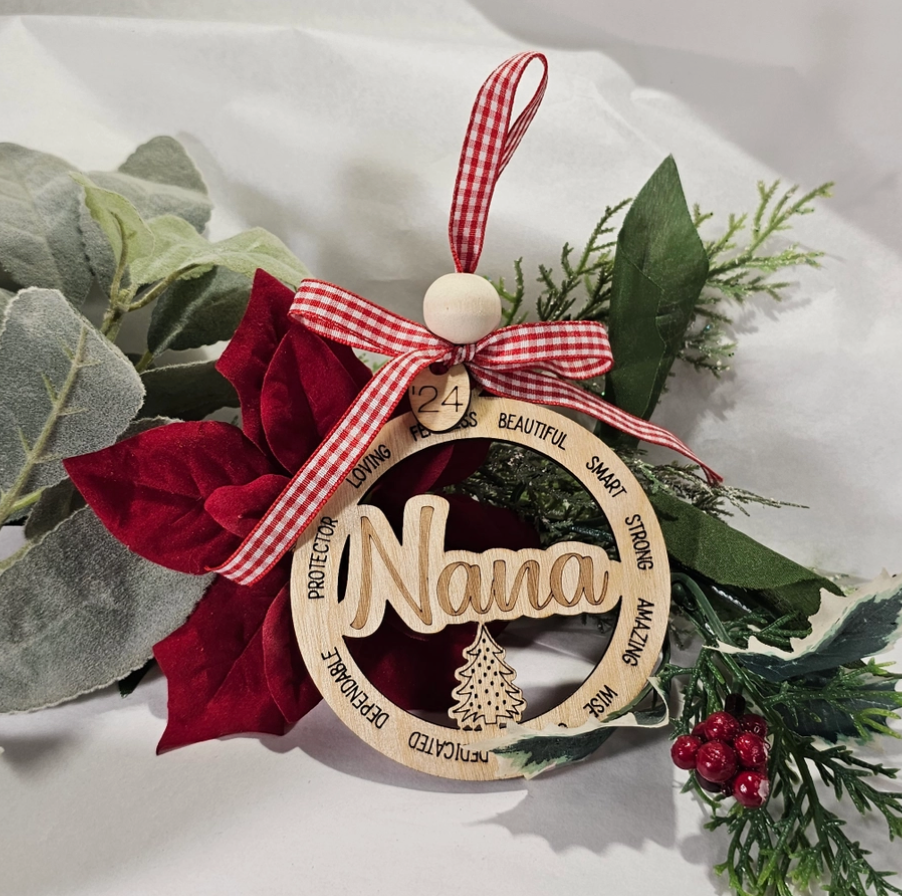 The Canton Christmas Shop Nana 2024 Wood Ornament
