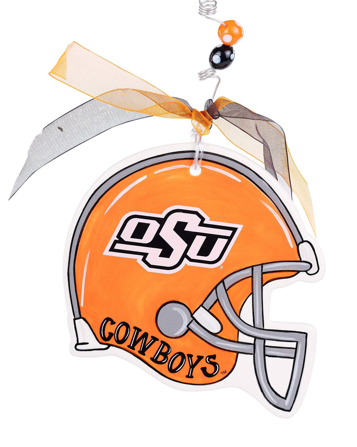 Christmas Cheer All Year Oklahoma State University Football Helmet Decorative helmet with 'OSU Cowboys' Ornament