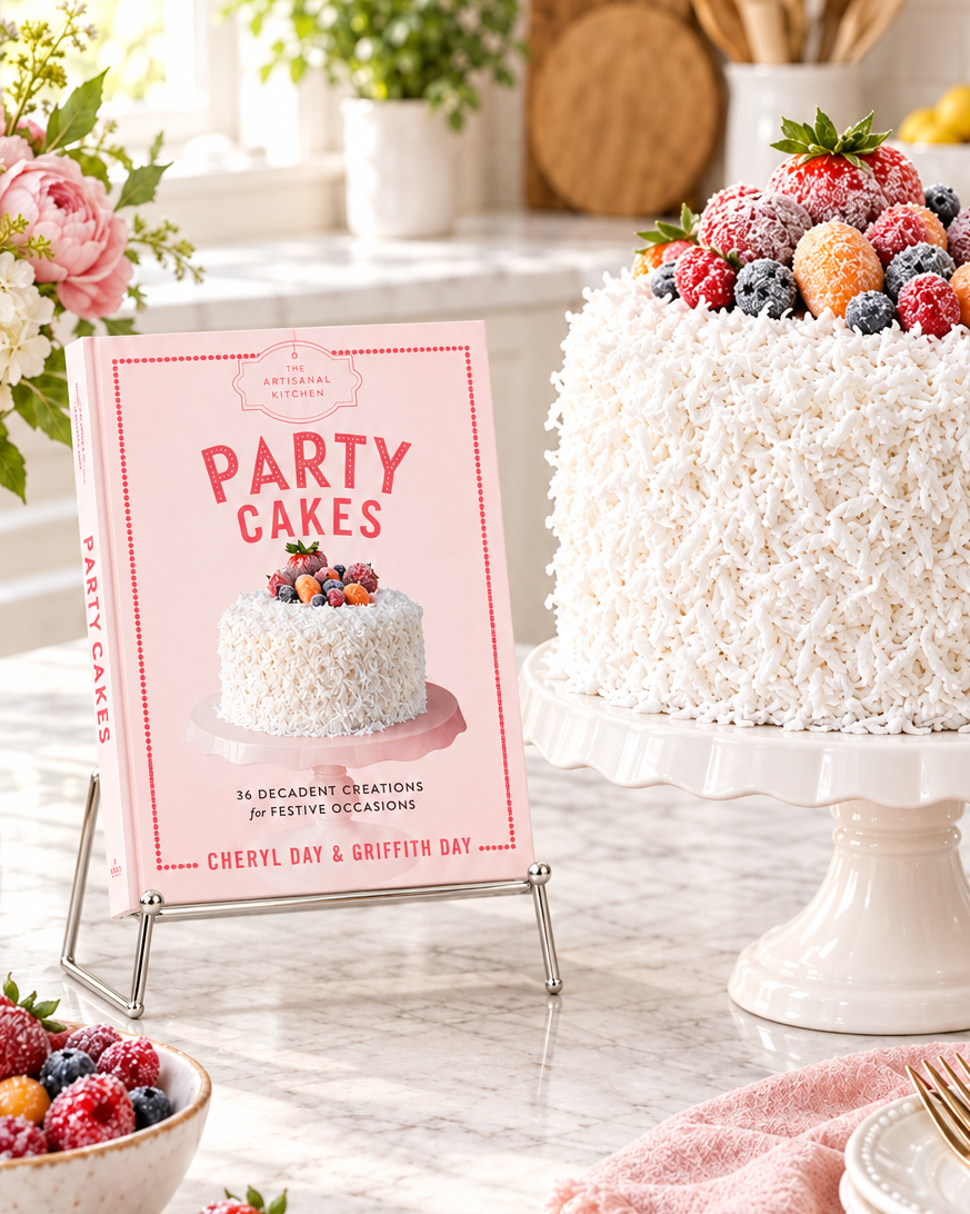 Christmas Cheer All Year party cakes baking cookbook in kitchen setting