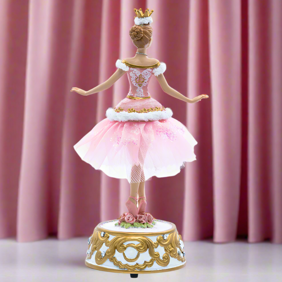 Christmas Cheer All Year Pink Ballerina Music Box by Kurt Adler T2274