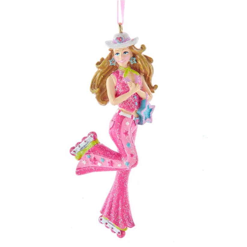 Christmas Cheer All Year Country Western Pink Skate Girl