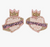 Christmas Cheer All Year Pink Crown Birthday Queen Seed Bead Heart Drop Earrings