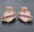 Christmas Cheer All Year Pink Crown Birthday Queen Seed Bead Heart Drop Earrings