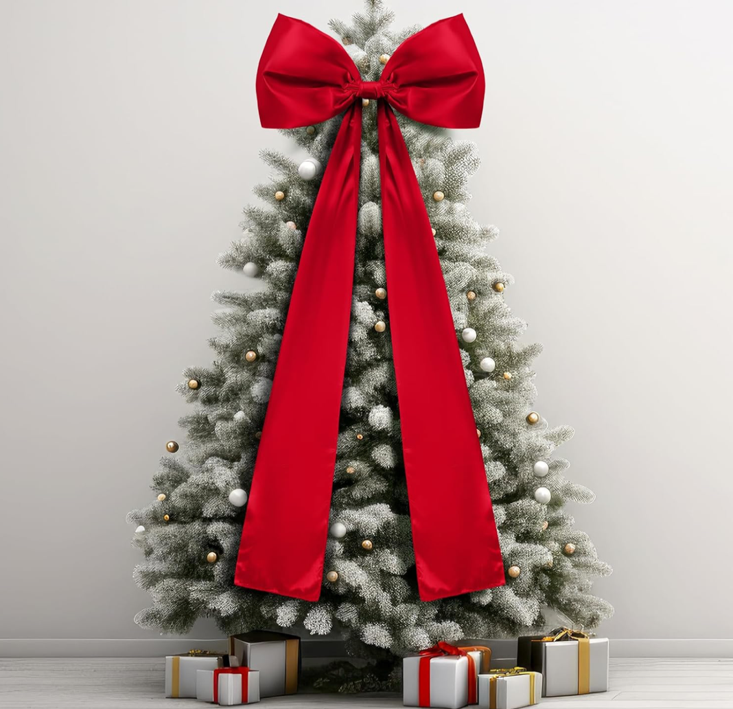 Christmas Cheer All Year Satin Bow Treetopper
