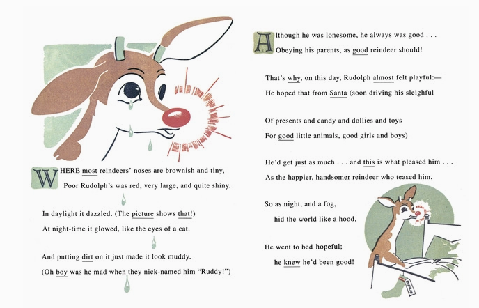 The Canton Christmas Shop Rudolph the red nosed reindeer original book and illustrations 1939 vintage Christmas story