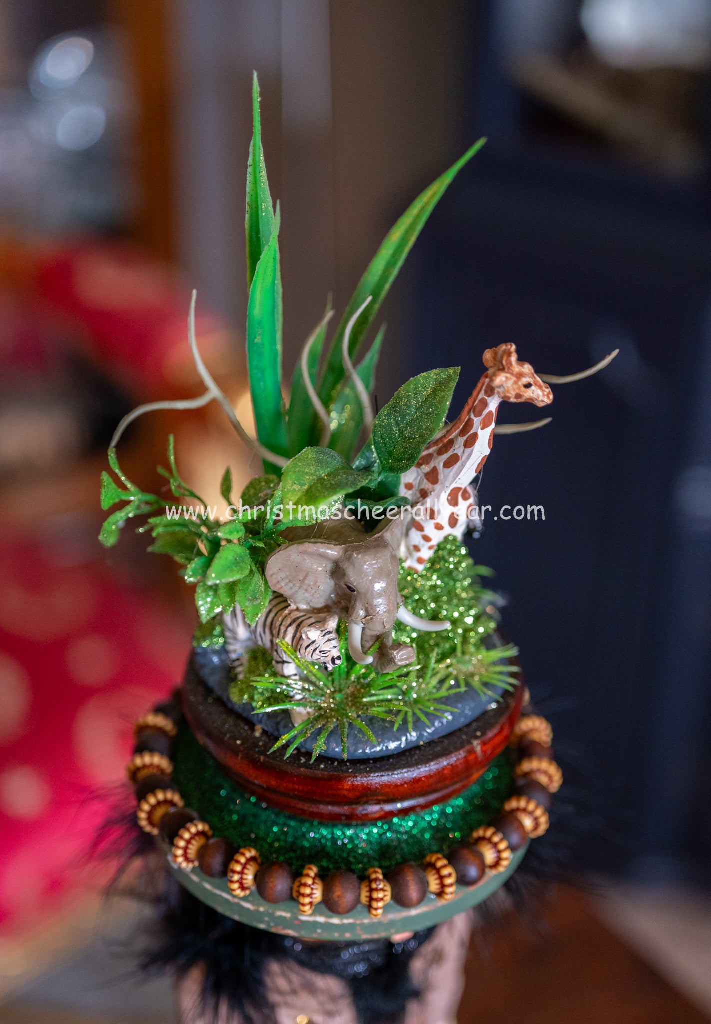 Kurt Adler Safari Nutcracker with animals great for any room, available at Christmas Cheer All Year online. 