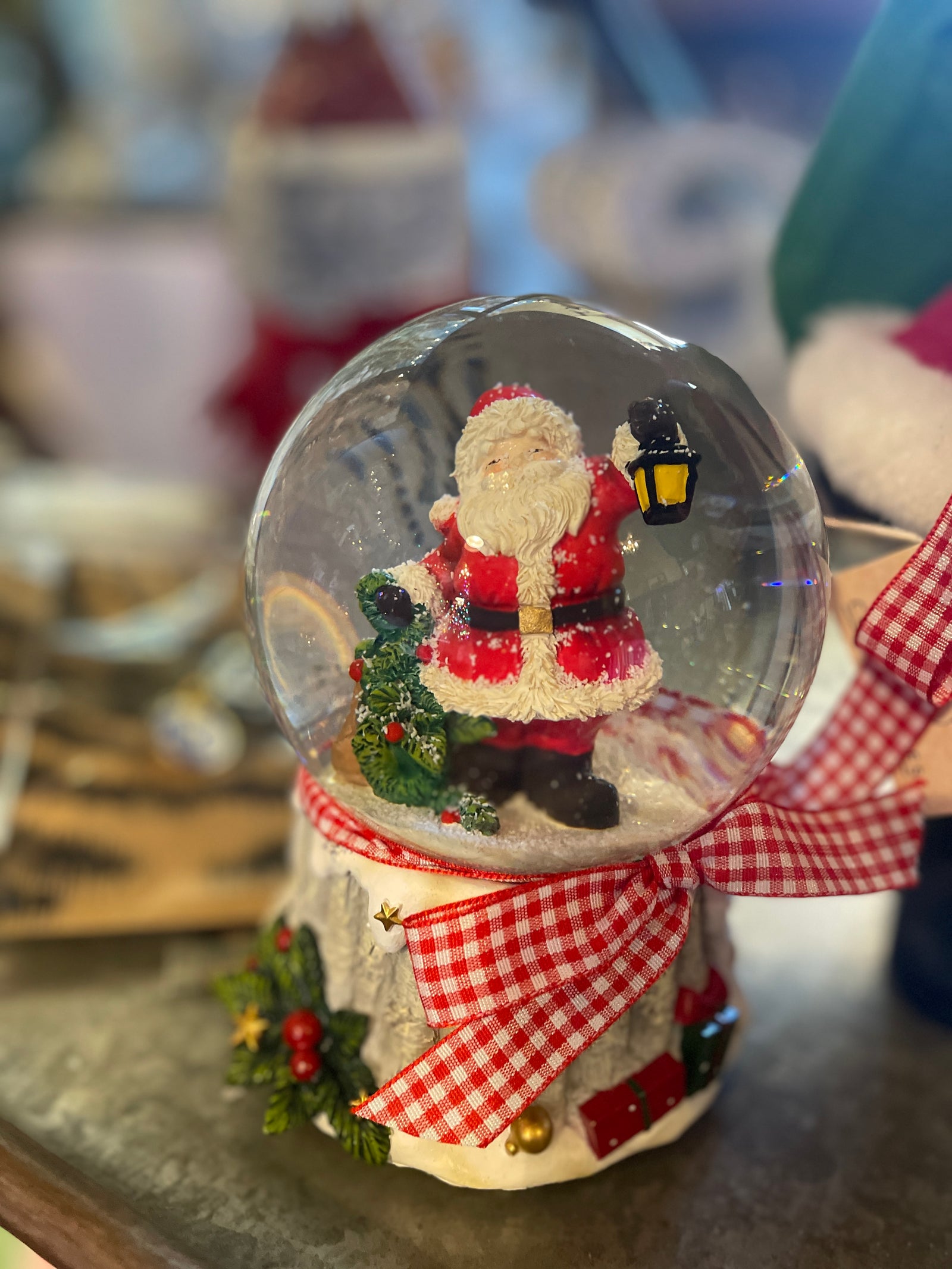 The Canton Christmas Shop Santa Snow Globe with Birch Tree Base, Assorted by Kurt Adler