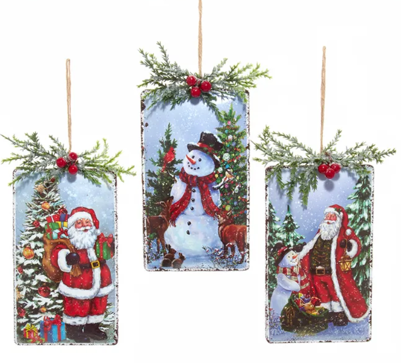 Christmas Cheer All Year Santa and Snowman Iron Ornament D4570 Kurt Adler