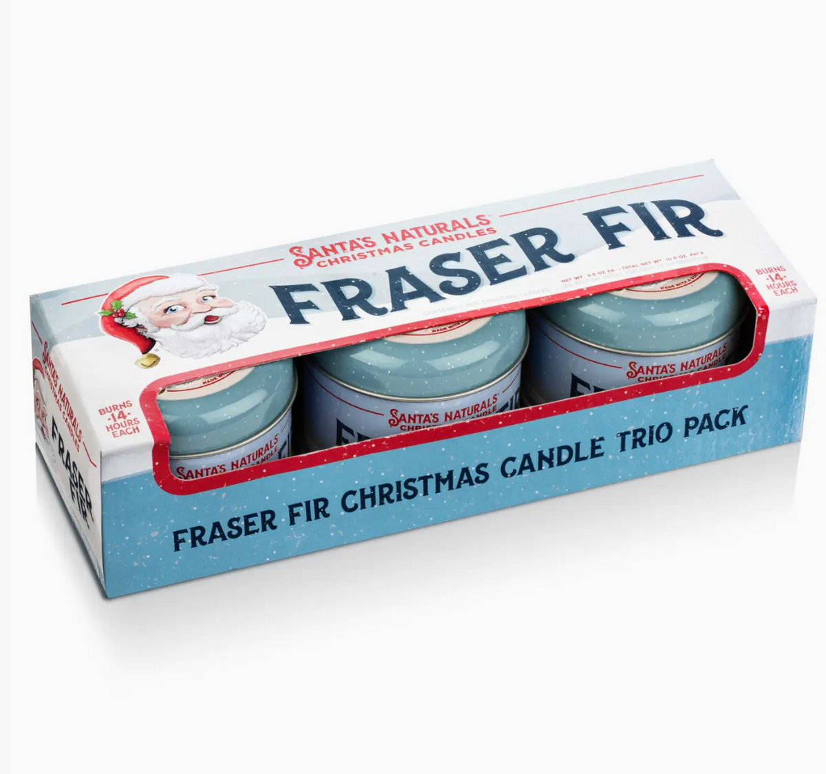Christmas Cheer All Year Santas Naturals Christmas Candles Frasier Fir mini trio pack