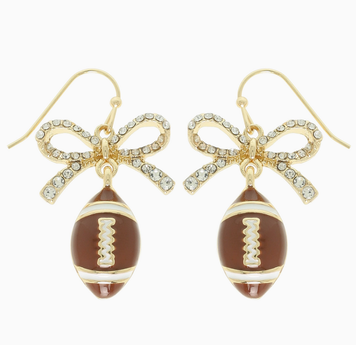 Enamel Football Earrings