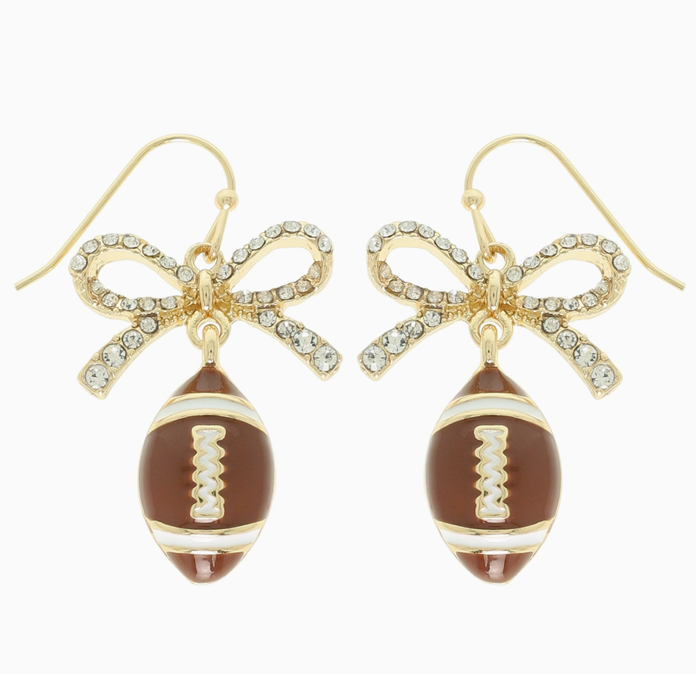 Enamel Football Earrings