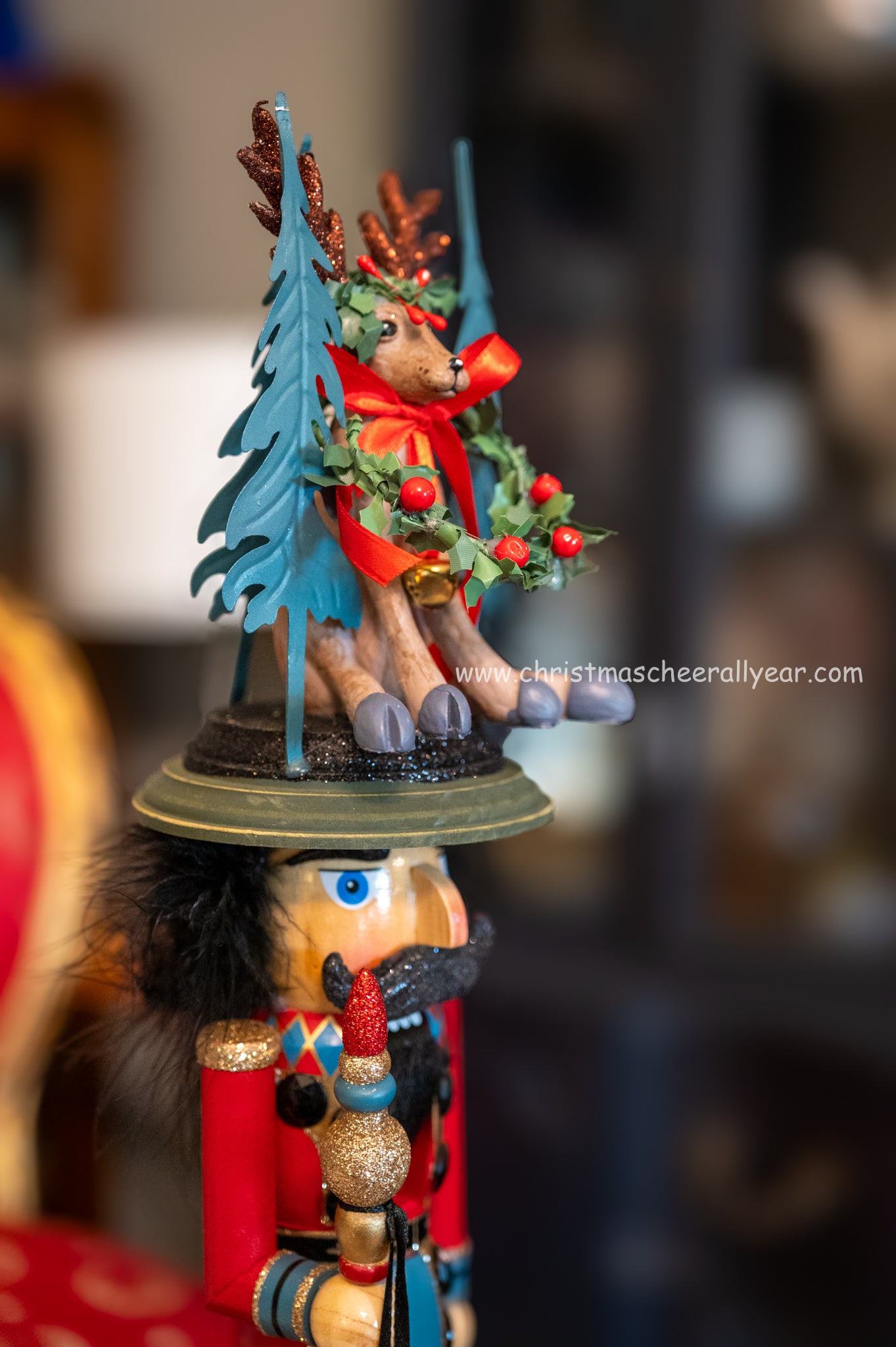 Kurt Adler Soldier with Deer Hat Nutcracker Christmas Cheer All Year
