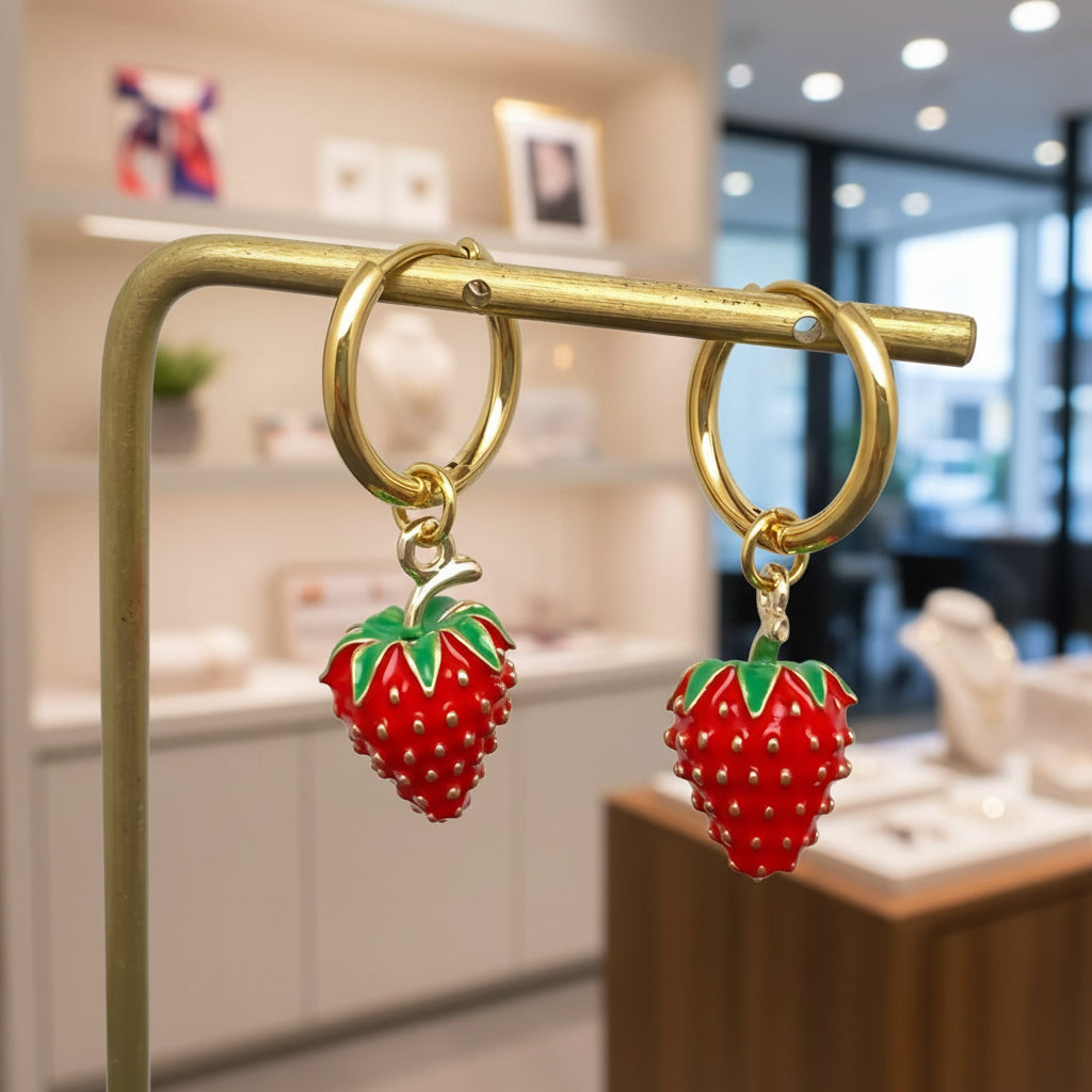 Amanda Bright Designs Strawberry Charm Earrings