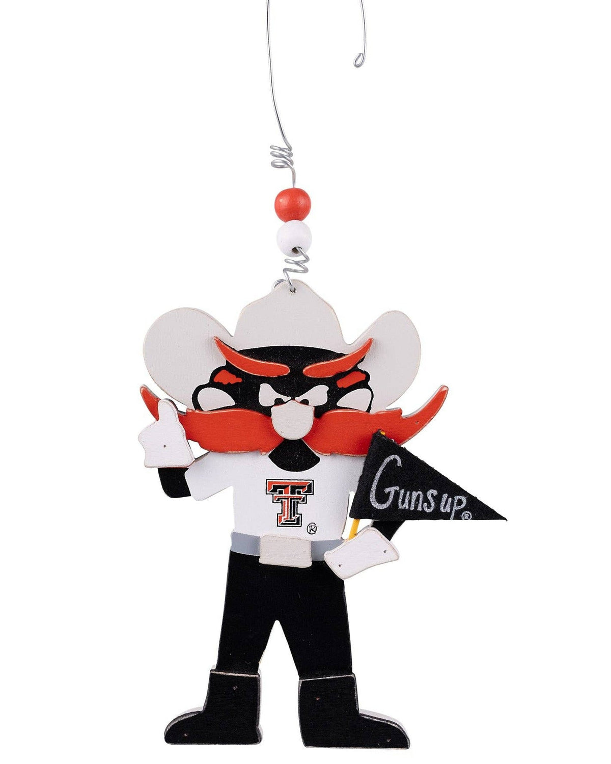 Christmas Cheer All Year Texas Tech Guns Up Red Raider Wooden Ornament