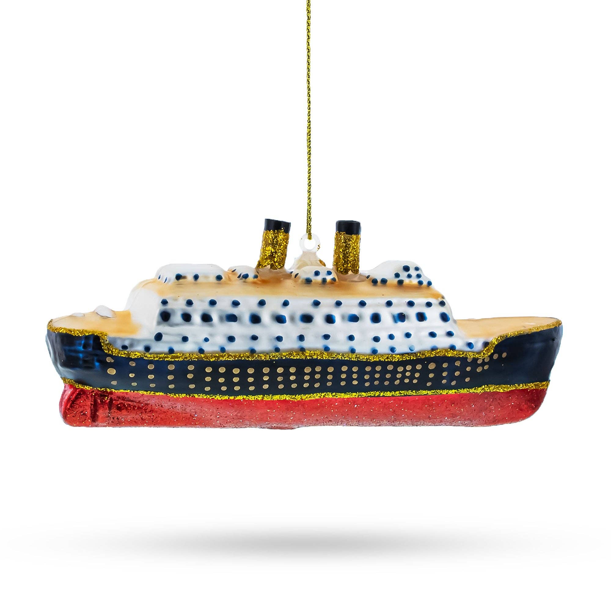 The Canton Christmas Shop Titanic Luxury Liner Cruise Ship Sink Iceberg Famous Americans Handpainted blown glass ornament
