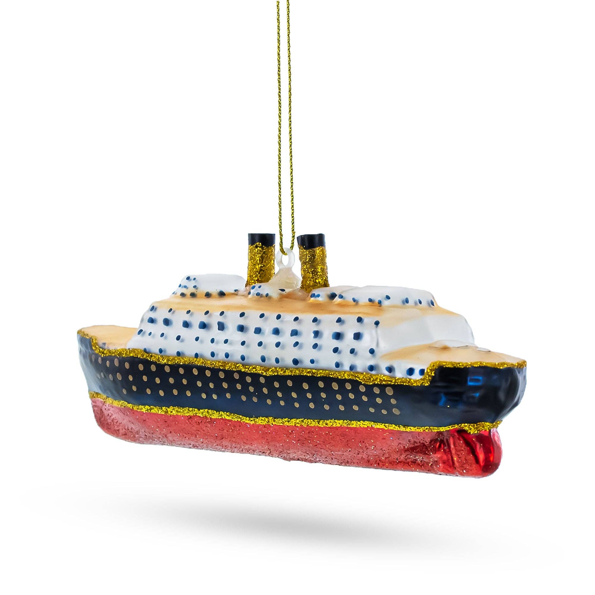 The Canton Christmas Shop Titanic Luxury Liner Cruise Ship Sink Iceberg Famous Americans Handpainted blown glass ornament