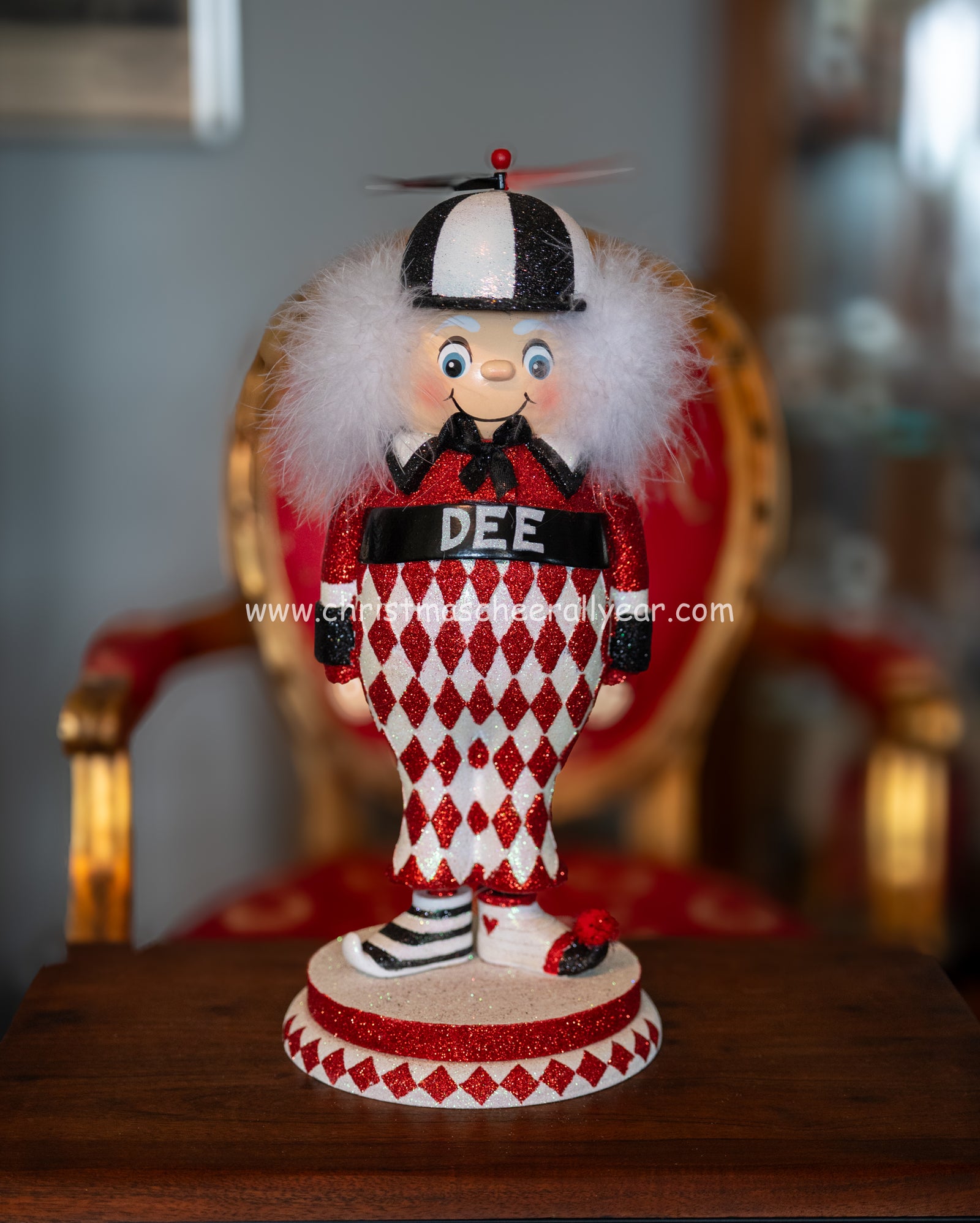 Tweedledee Nutcracker perfect for a collectible nutcracker available at Christmas Cheer All Year