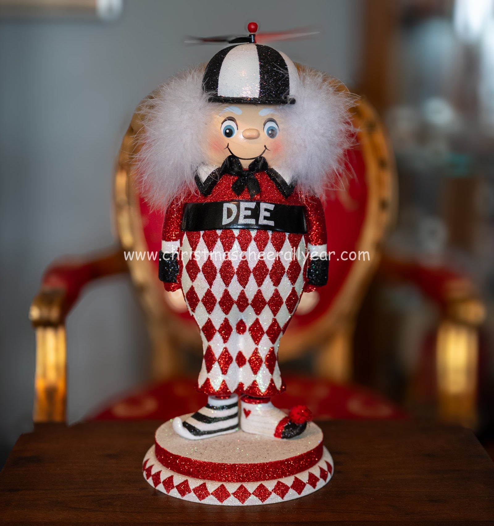 Tweedledee Nutcracker perfect for a collectible nutcracker available at Christmas Cheer All Year