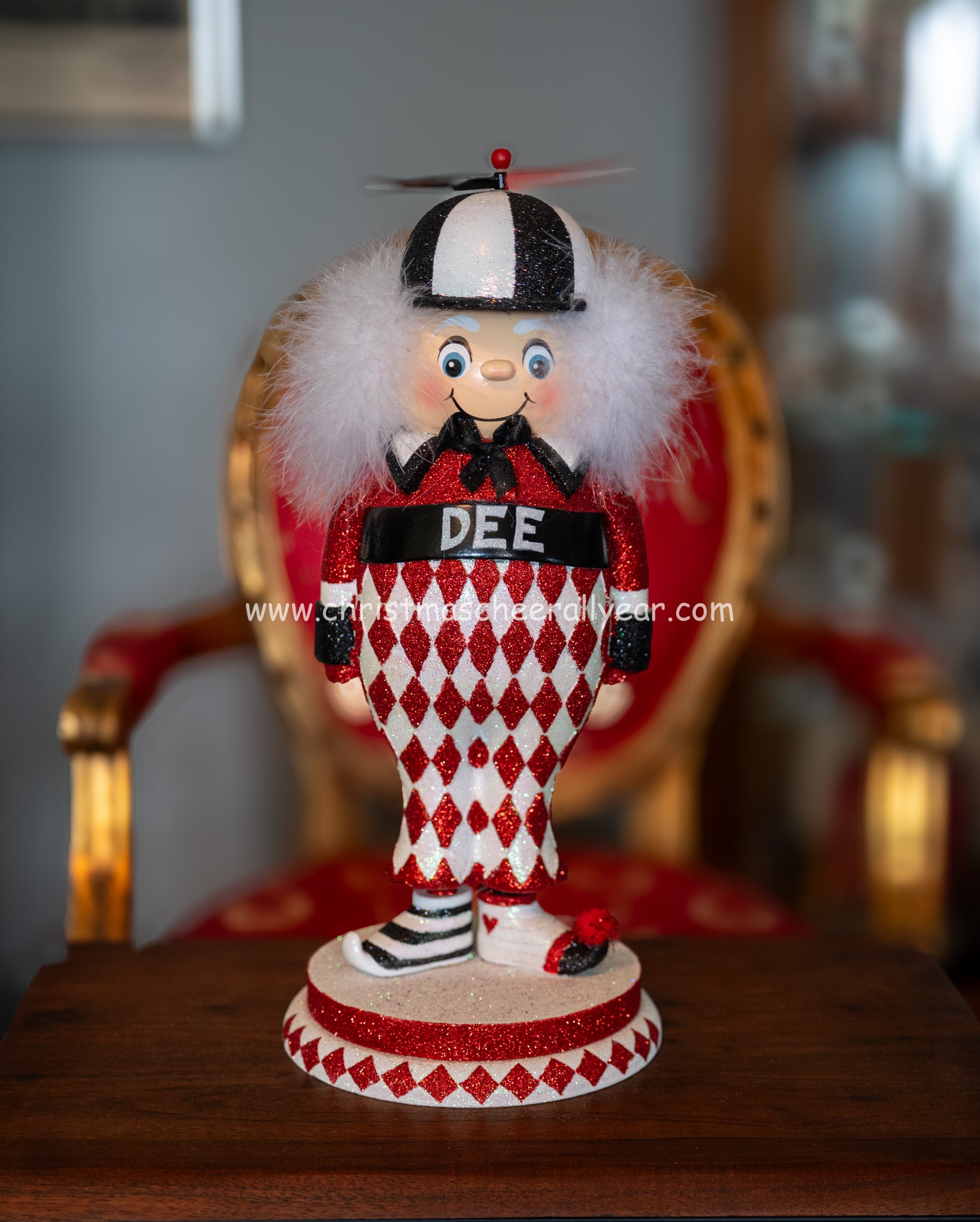 Tweedledee Nutcracker perfect for a collectible nutcracker available at Christmas Cheer All Year
