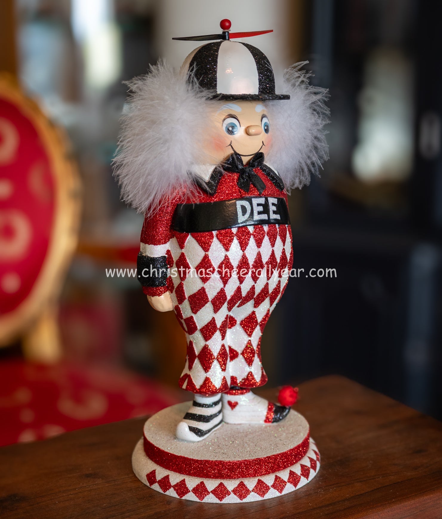 Tweedledee Nutcracker perfect for a collectible nutcracker available at Christmas Cheer All Year