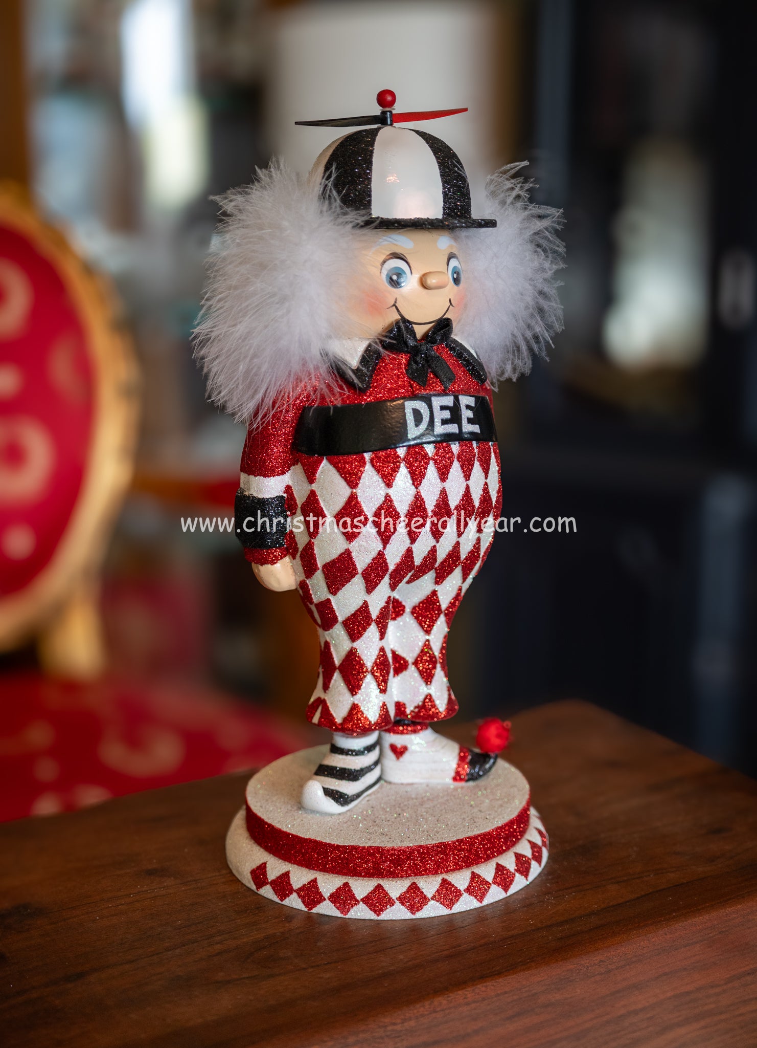 Tweedledee Nutcracker perfect for a collectible nutcracker available at Christmas Cheer All Year