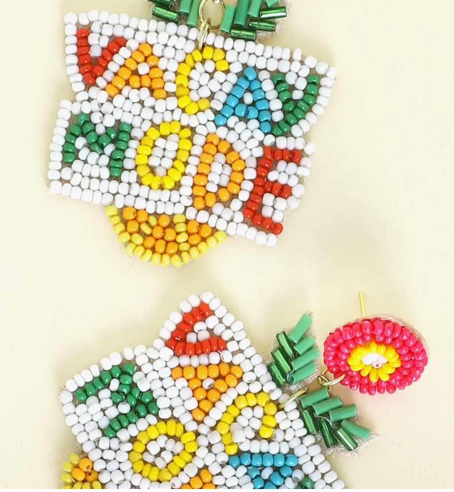 Christmas Cheer All Year Vacay Mode Seed Bead Tropical Earrings