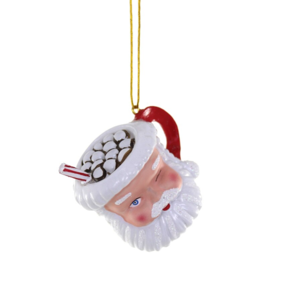 The Canton Christmas Shop Winking Small Santa Mini Mug Ornament by Cody Foster