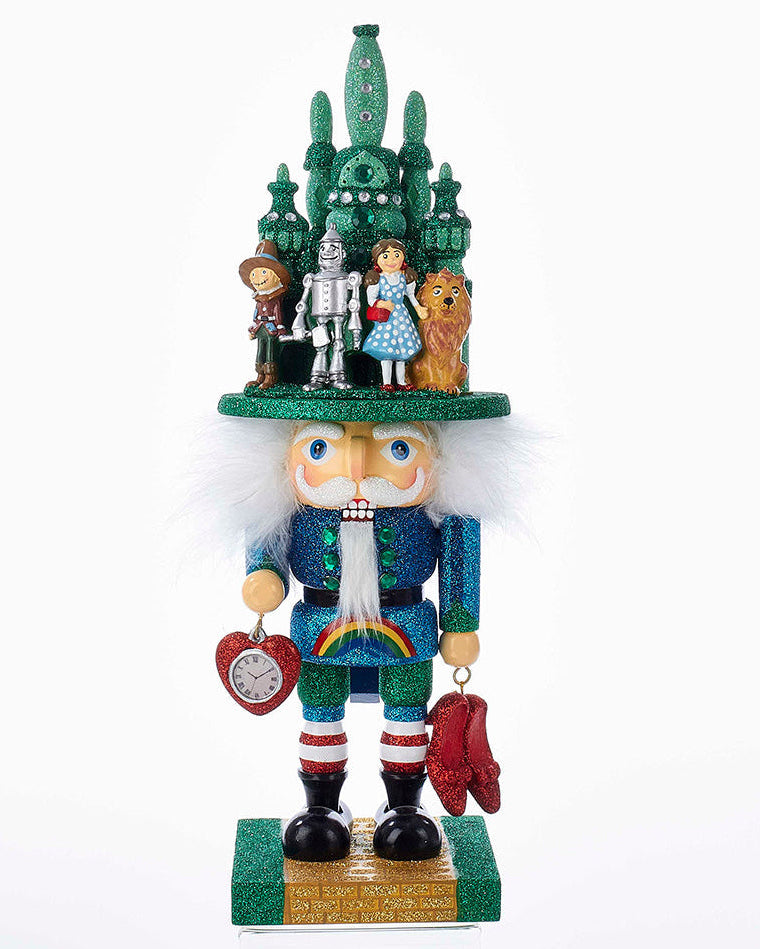 Christmas Cheer All Year Nutcracker figurine inspired by The Wizard of Oz on a white background