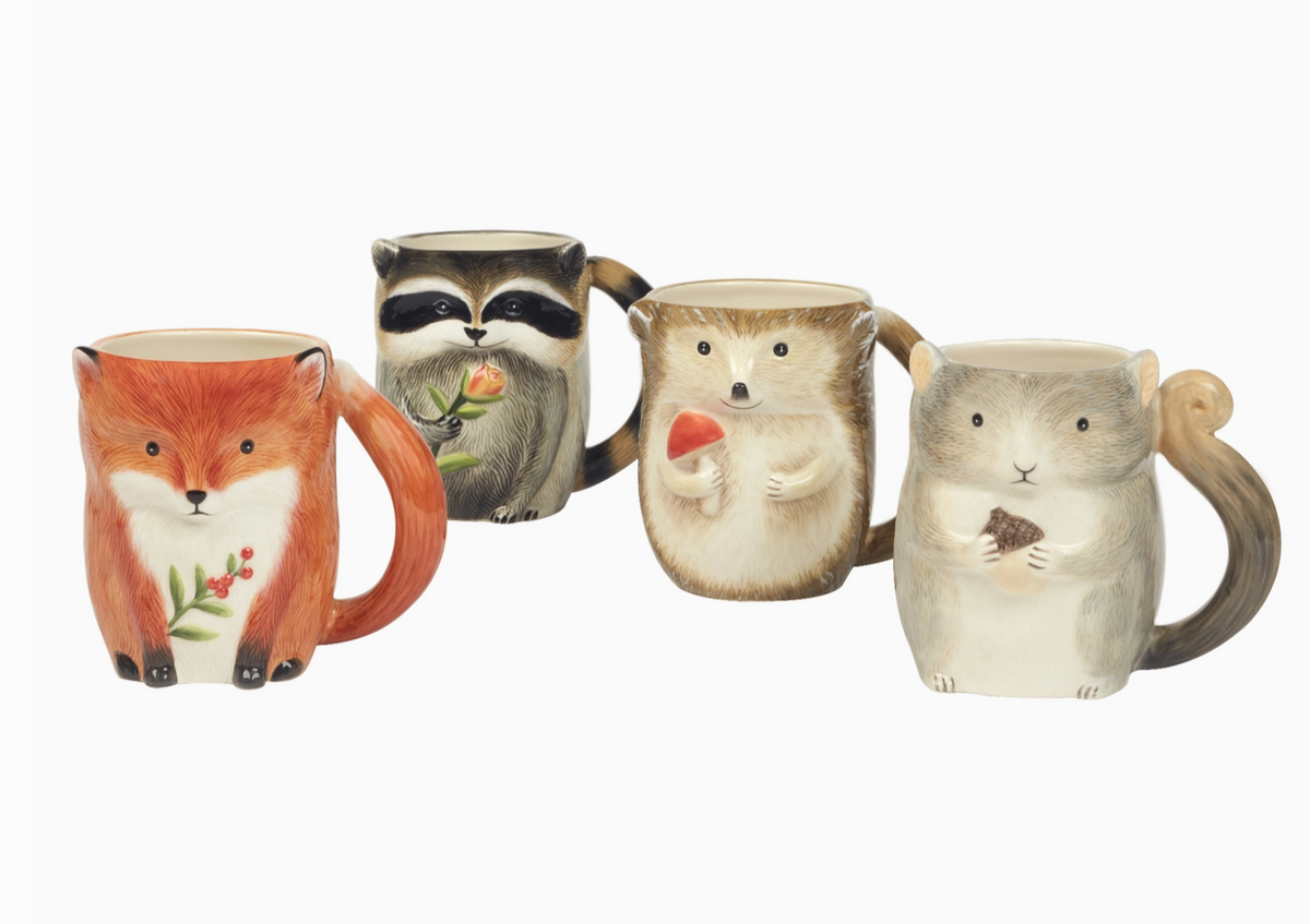 The Canton Christmas Shop Woodland Critters Mug Set  Ceramic