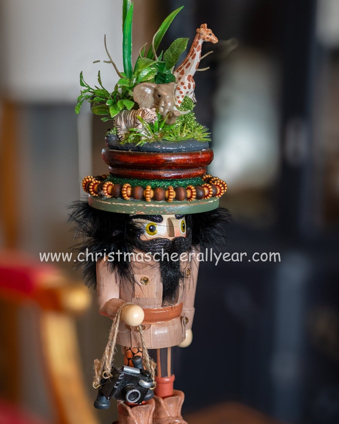 Christmas Cheer All Year Kurt Adler Jumanji themed zoo safari nutcracker  african jungle animals photography