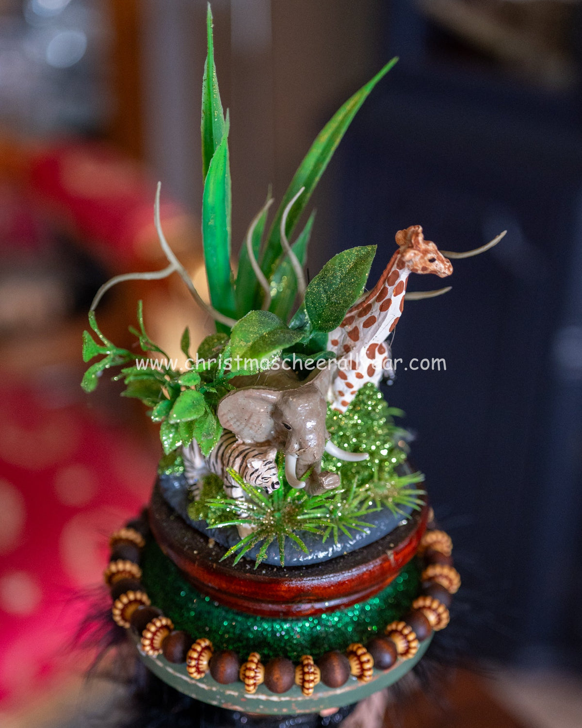 Nutcracker for all year, the Kurt Adler Zoo Safari Jumanji themed Nutcracker is highly detailed with animals at the Christmas Cheer All Year online store. 