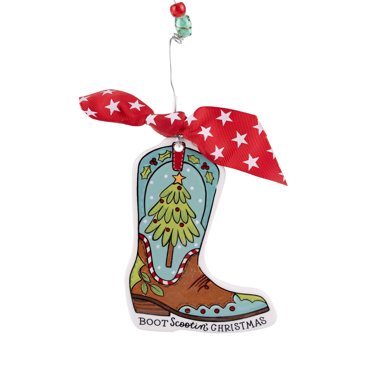 Boot Scootin&#39; Christmas Tree Flat Ornament