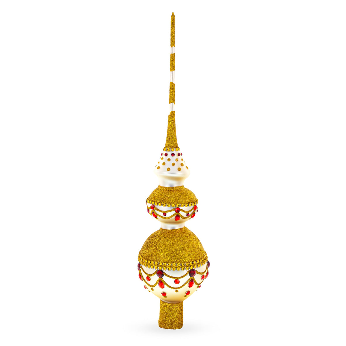 Double Ball Glass Christmas Tree Topper