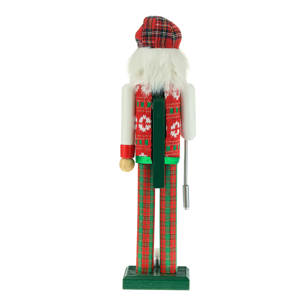 Christmas Cheer All Year 15 inch Red and Green Plaid Golfer Nutcracker by Kurt Adler C5911