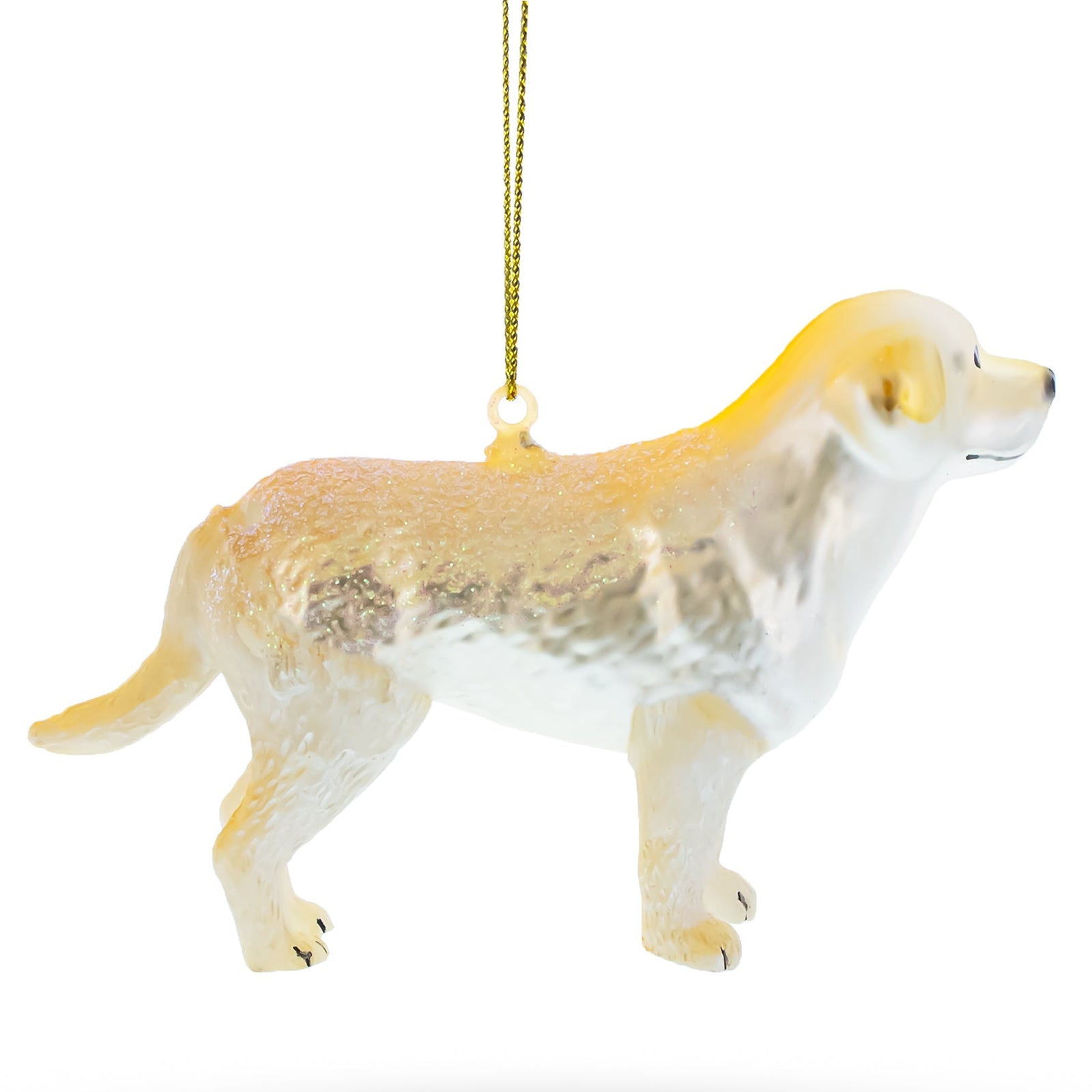 golden retriever Dog-shaped ornament on a white background